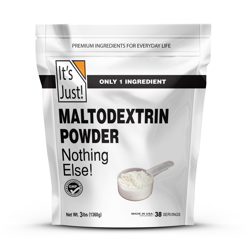 Det er bare! - Mass Gainer pulver, 100% Maltodextrin (Complex carbohydrats), ubegrenset energi, rask absorpsjon, ikke-GMO, enkelt legge til noen proteinshake, 3lbs / 38 serveringer