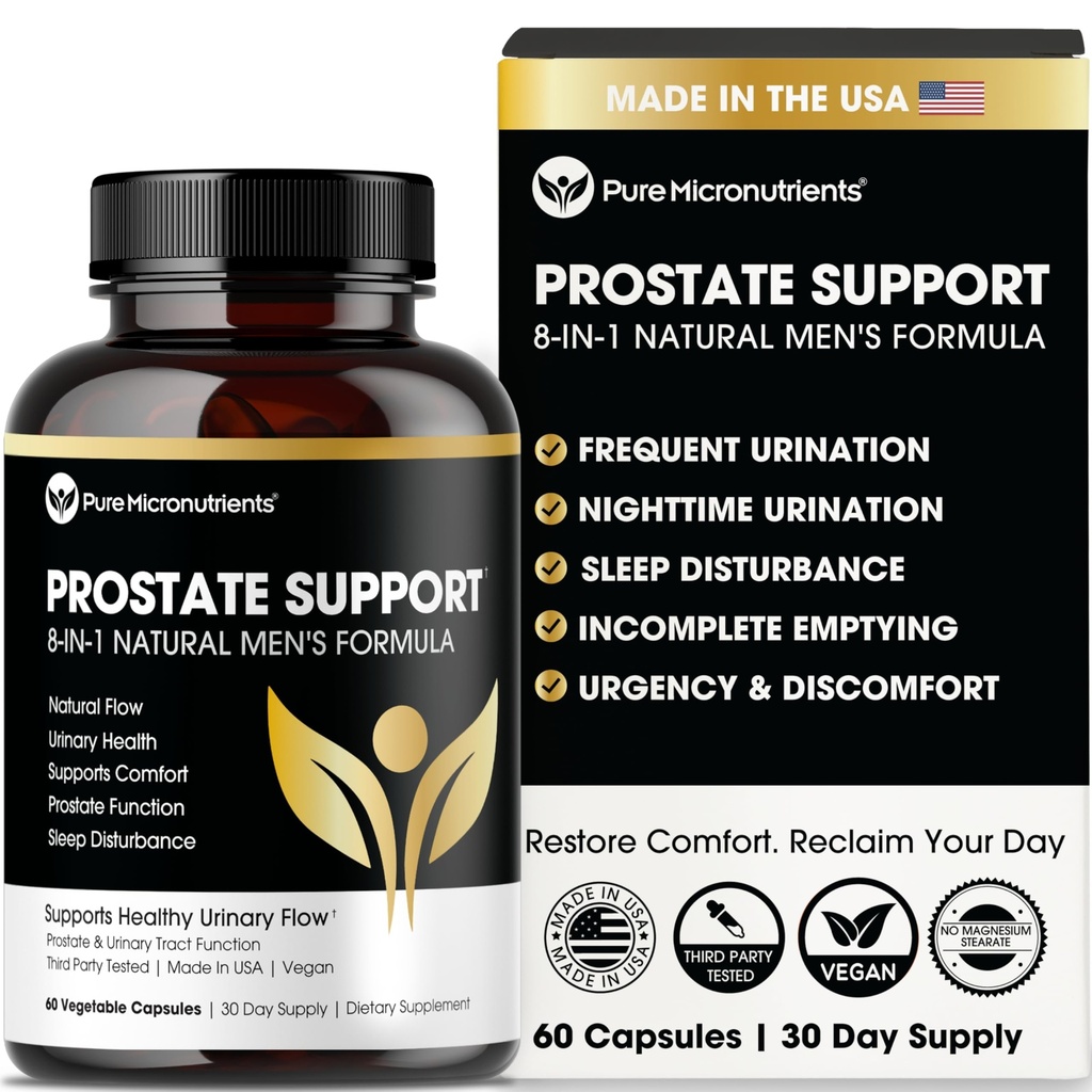 Rene mikronæringsstoffer Advanced Prostate Health Supplement - Saw Palmetto, Beta-Sitosterol, Stinging Nettle Root, & Lycopen - Blader Control & Urin støtte kosttilskudd for menn