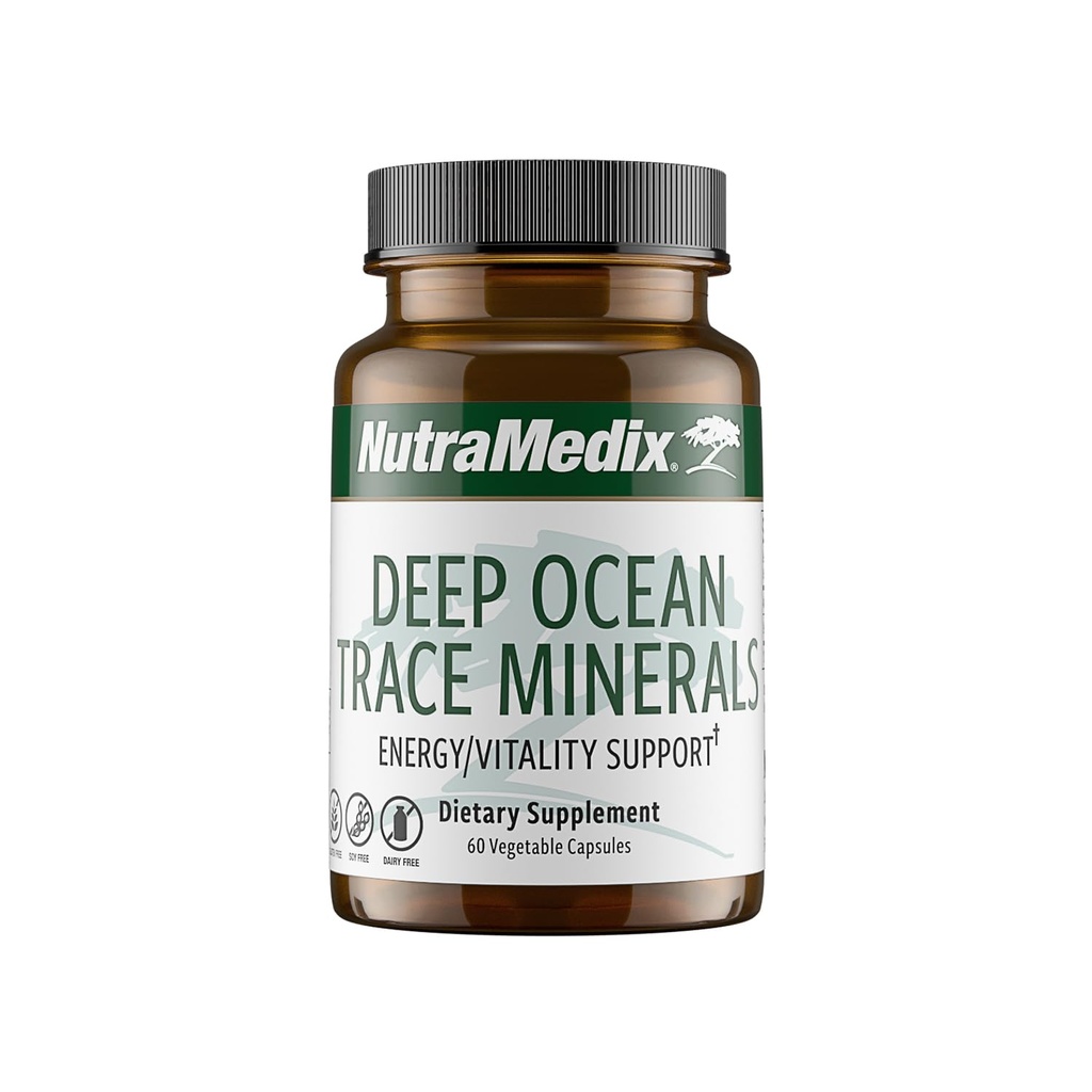 NutraMedix Deep Ocean Trace Minerals 1000mg - Mineral & Energi Kosttilskudd - Magnesium, sink, Kalium, Bor, Fosfor & Manganes - Electrolyte Support (60 kapsler)