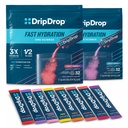 DripDrop Hydration - Electrolyte pulverpakker - Watermelon, Berry, sitron, oransje, fruktpunch, korn, jordbær sitronade, Cherry - 64 greve