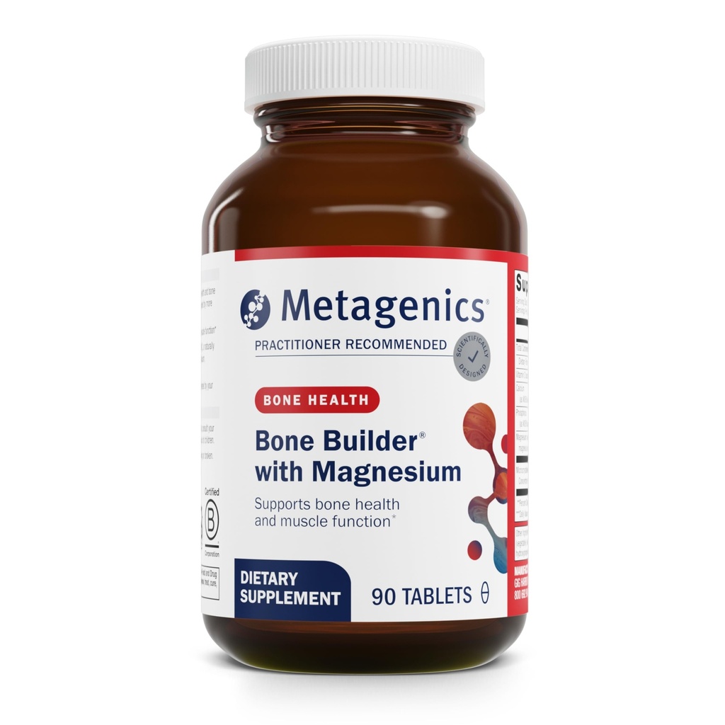 Metagenis Bone Builder med magnesium - for omfattende bein styrke og velvære* - med kalsium, vitamin D & chelatert magnesium for rask absorpsjon - Ikke-GMO & Glutenfri - 90 tabletter