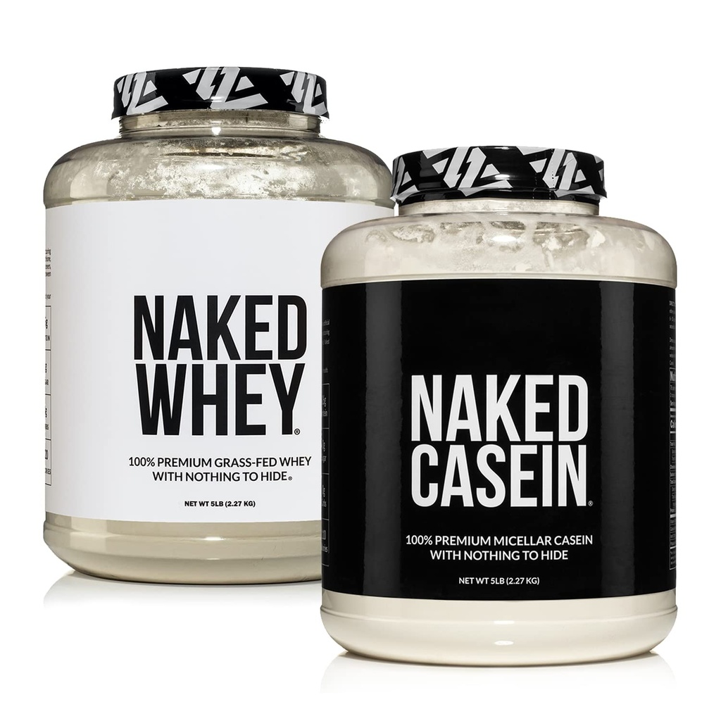 Naked Grass Fed Protein Bundle: 5LB Uovertruffen Whey og 5LB Uslavored Casein