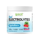 Elektrolyser pulverhydrasjon | Ekte mat høy styrke | vannmelon 30 serveringer | Høy potens elektrolyt pulver | Øvelse drikk blanding | Elektrolyt Supplement med Kalium magnesiumkalsium