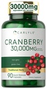 Carlyle Cranberry Supplement | 30 000mg | 90 kapsler | Ikke-GMO og Glutenfri formel | Cranberry piller fra konsentrat ekstrakt
