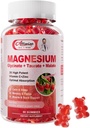 Magnesium Glycinate Gummies, Magnnesium Kalium Supplement med Taurate, Malat, vitaminer D, C, B6, Kalsium, Body Support,Raspberry Magnesium Gummies for voksne og kids