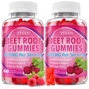 Beet Root Gummies for Women & Men, Beetroot Supplement Beet Chews with Vitamins Grape Seed for Antioxidant Supoort & Immune Health, Sugar-Free/Vegan/Organic,Raspberry Flavor 120 Count