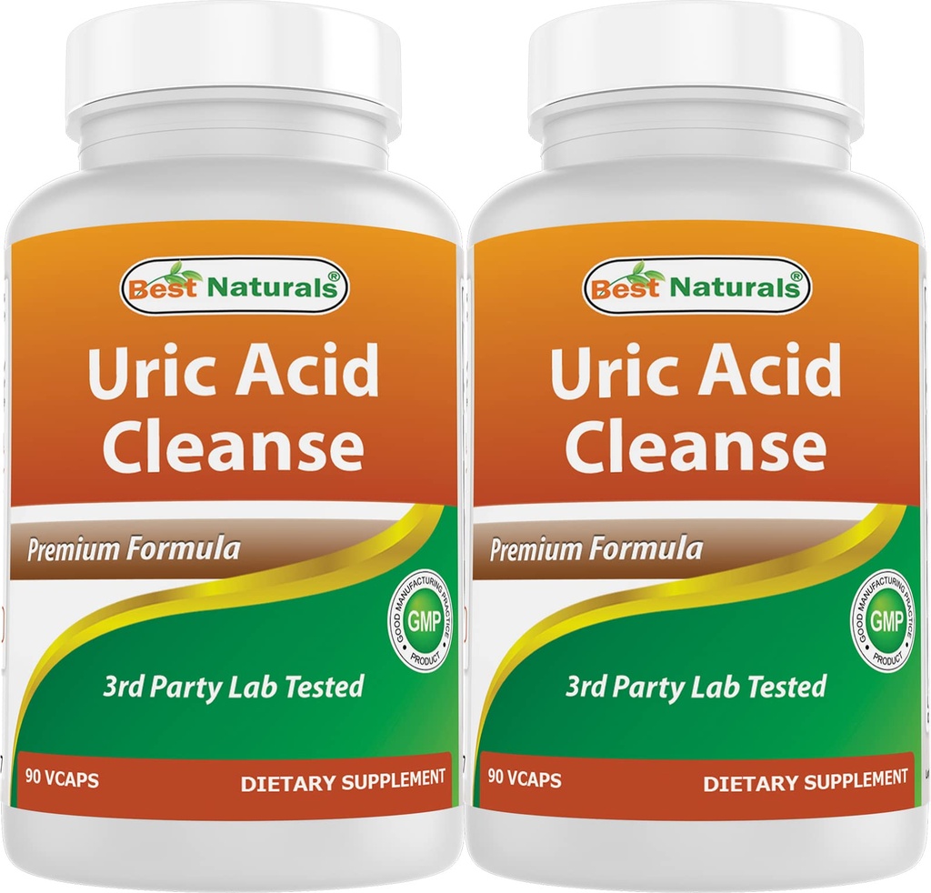 Best Naturals Uric Acid Cleanse Vitaminer for menn og kvinner - 90 Veggie Capsules (90 greve (pakke med 2))