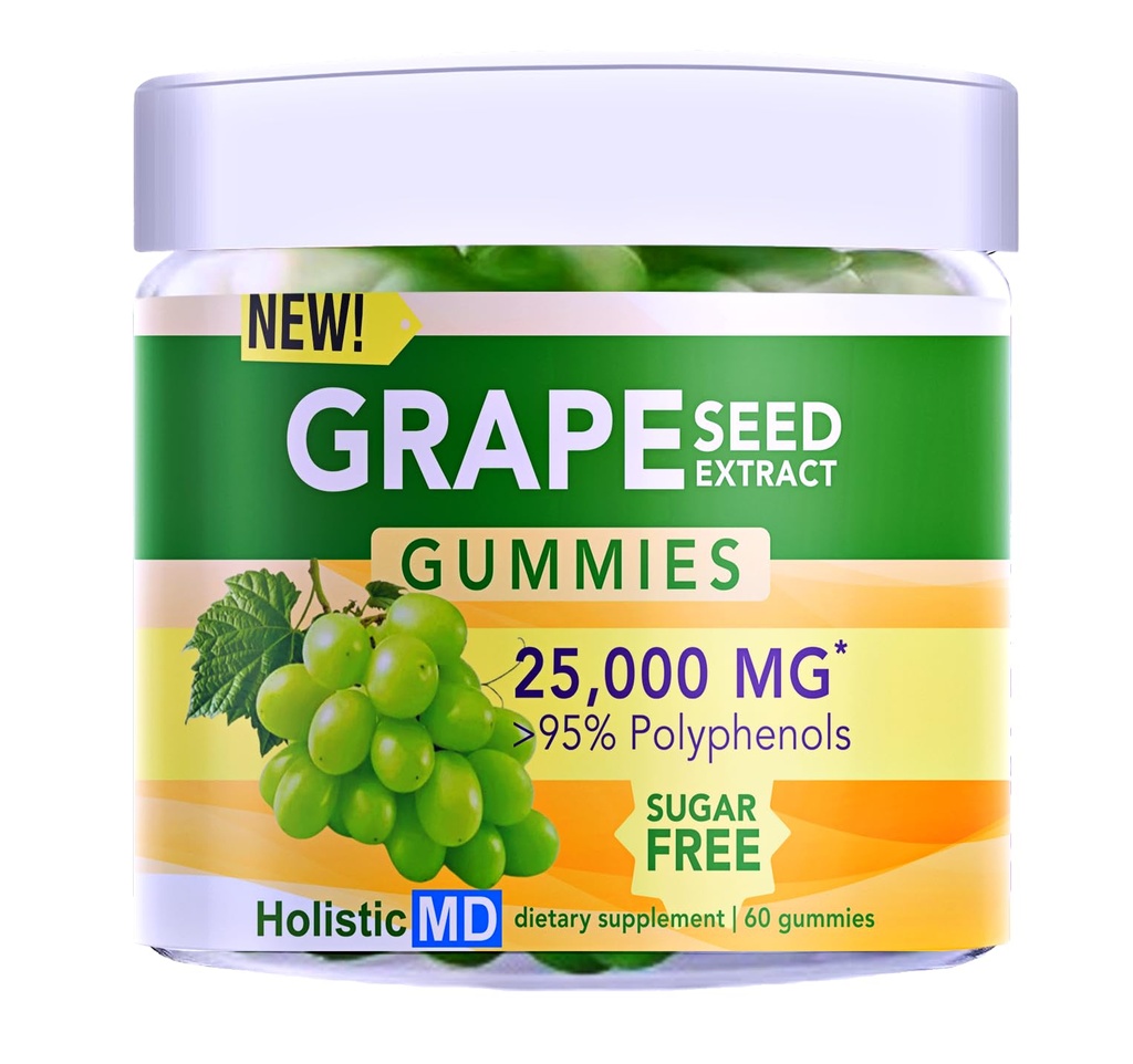 Grapefrø ekstrakt Gummies | Grapefrøolje 25 000 mg 50x Opprinnelig | > 95% Polyfenoler | #1 Grapefrø Gummies i USA | Sukkerfri Vegansk | Grapeflavor 60 ct