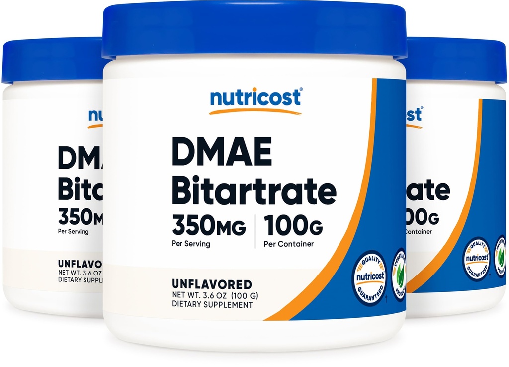 Nutricost ren DMAE-Bitartrat pulver 100G (3 flasker)