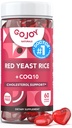 Sukkerfri rød yeast ris med CoQ10 Gummies - Kolesterol kosttilskudd med rød ris Yeast 1000 mg. - Kolesterol Gummies Complex - Vegansk, ikke-GMO, Glutenfri og Citrinfri Supplement