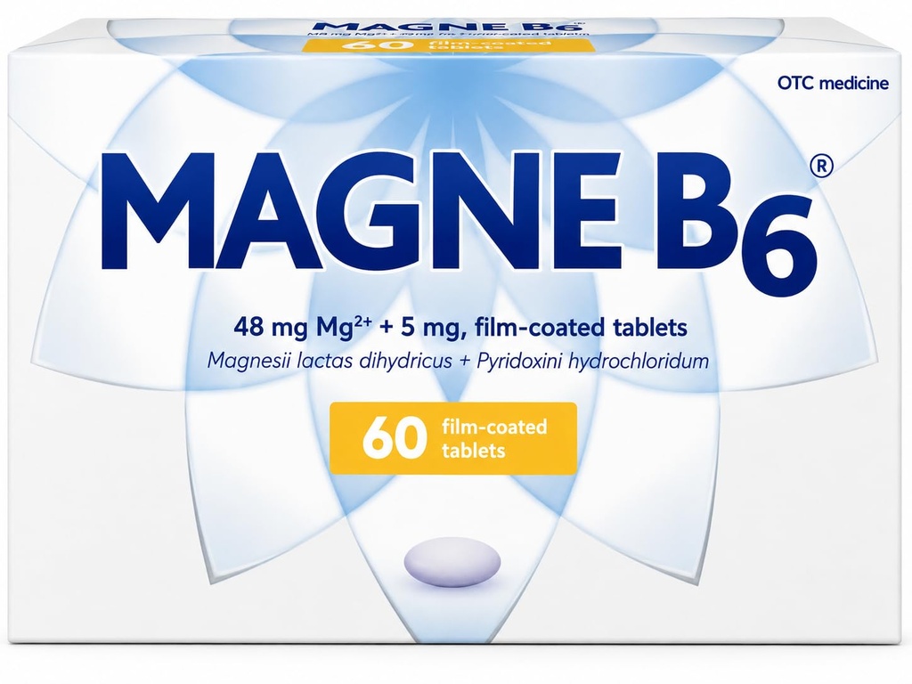 Sanofi Magne B6 Magnesium og Pyridoxin belagte tabletter, 60 greve