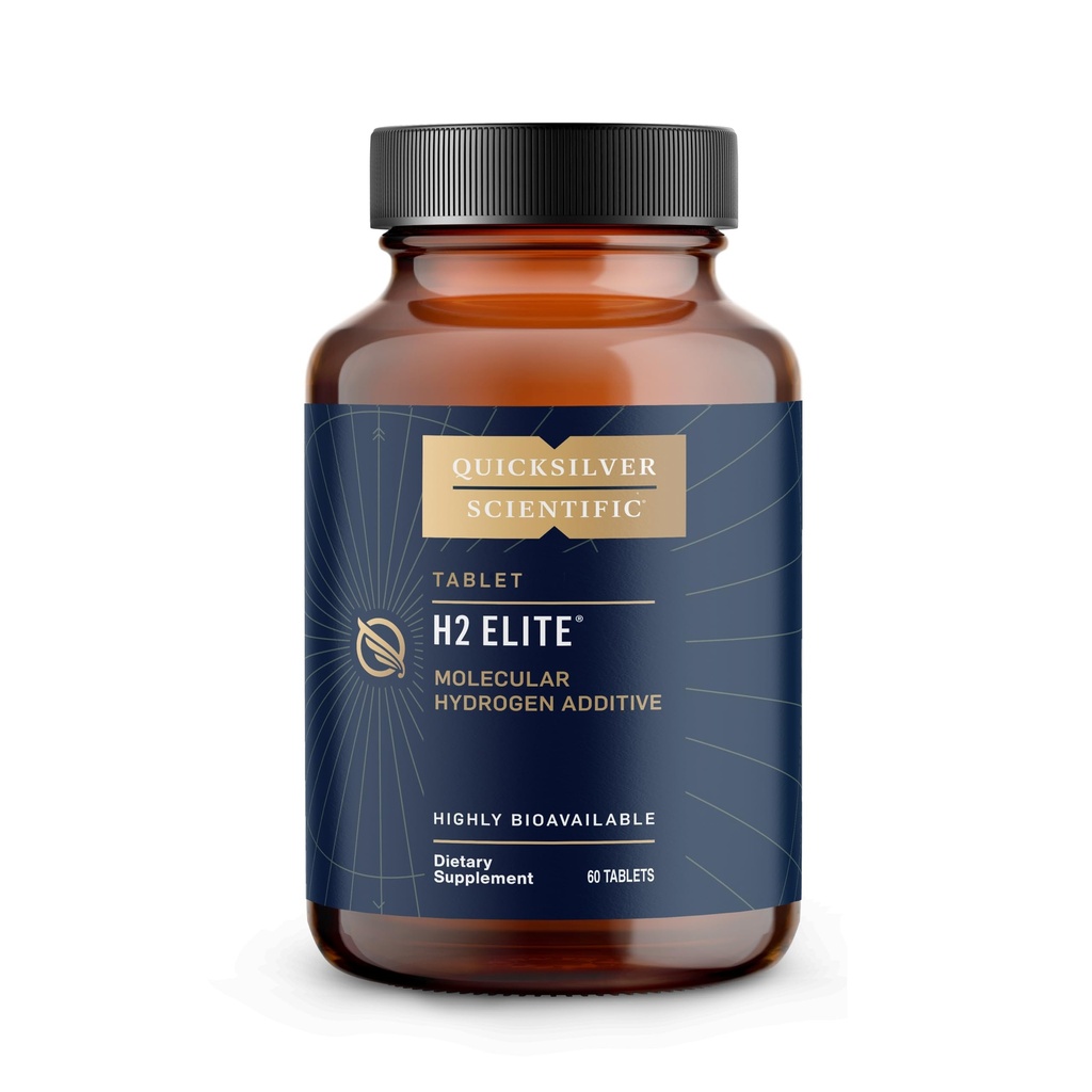 Quicksilver Scientific H2 Elite - Molekylær hydrogen for energi + metabolisme støtte, vanntabletter Perfekt for åpne beholdere - Magnesium Malate Drink Addition (60 Molekylære Hydrogen Tabletter)