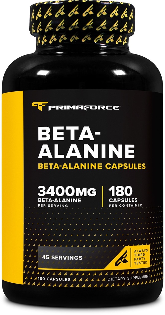 Primaforce Beta Alanine Capsules 3.400mg, 180 Capsules (45 Serveringer) - Potent Beta-Alanine Supplement