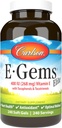 Carlson - E-Gems Elite, 400 IE vitamin E med tokoferoler og tokotrienoler, vitamin E kapsler, hjerte helse og optimal velvære, antioksidant, vitamin E Supplement, 240 Softgels