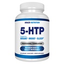 5-HTP 200 MG Per Serving Plus Kalsium for humør, søvn – støtter rolig og avslappet humør – 99% høy renhet – 120 kapsler – Arazo ernæring