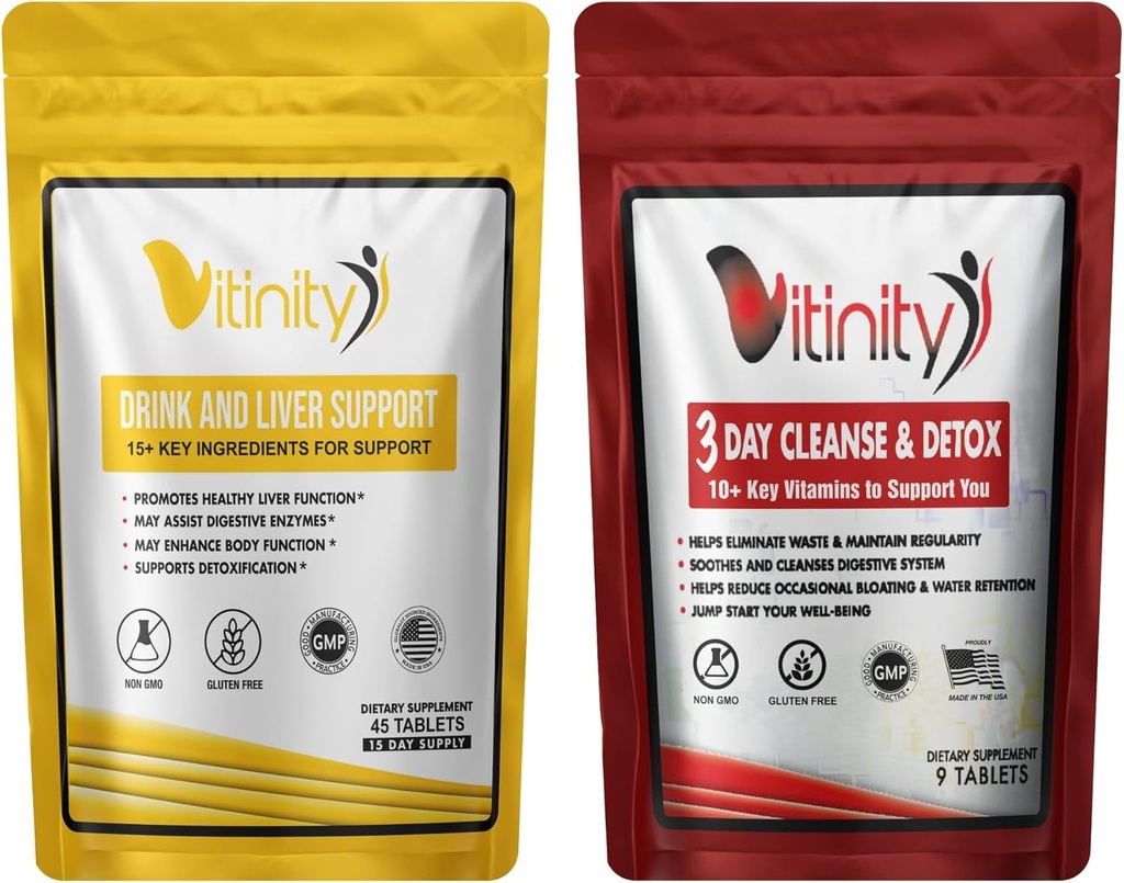 Anti-Drink Liver Cleanse Supplements,25+Key Ingredienser-kragende støtte,Liver Health,Kudzu,Milk-Tistle, Holy Basil,DHM Naturlig rensing,Gråt reduksjon,Replenisher 30 + 9 Tabs(Drink-Cleanse Combo)