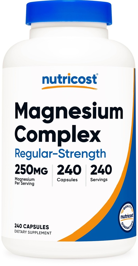 Nutricost Magnesium Complex 250 mg, 240 Kapsler - Magnesiumoksid, Citrat og Glutenfri og ikke-GMO