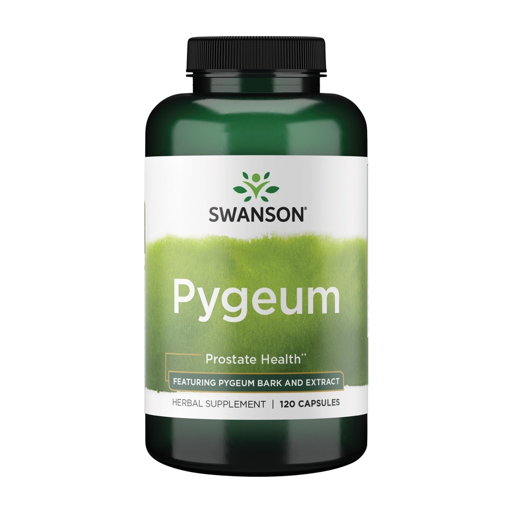 Swanson Pygeum - 400 mg Herbal Supplement for mannlig prostata helse - Støtter Bladder og urinveistrakt helse - 120 kapsler