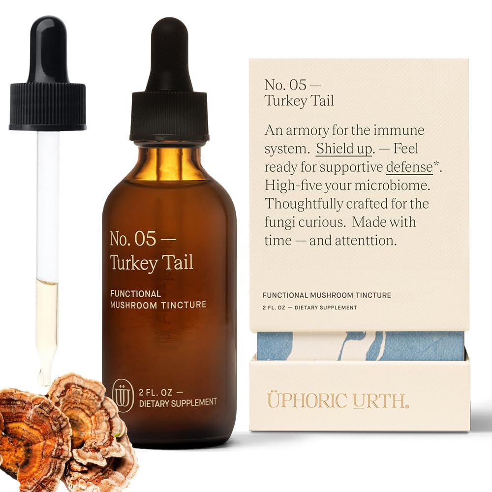 Tyrkia Tail Mushroom Extract - dobbel ekstrahert Fruitbody Mushroom Tinktur | Immunity Booster, Administrerer inflammasjon, Soothes Aches, Sunn Digestive funksjon, Antioksidanter (60 serveringer)