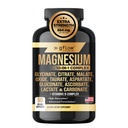 Magnesium Complex Supplement - 10 Aktive Former, Glykinat, Citrat, Malat, Oxid, Taurat, Aspartat, Gluconat, Askorbat, Lactate, Carbonat, Plus Mer med vitamin C1 B2 B12