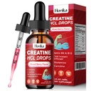 Kreatin HCL flytende dråper for menn og kvinner, Kreatinhydroklorid med L-karnitin, L-Glutamin, BCAA, vitamin B12 & B6 for muskelvekst og gjenoppretting-Vegan, blandet Berry Flavor Flavor, 2 fl Oz
