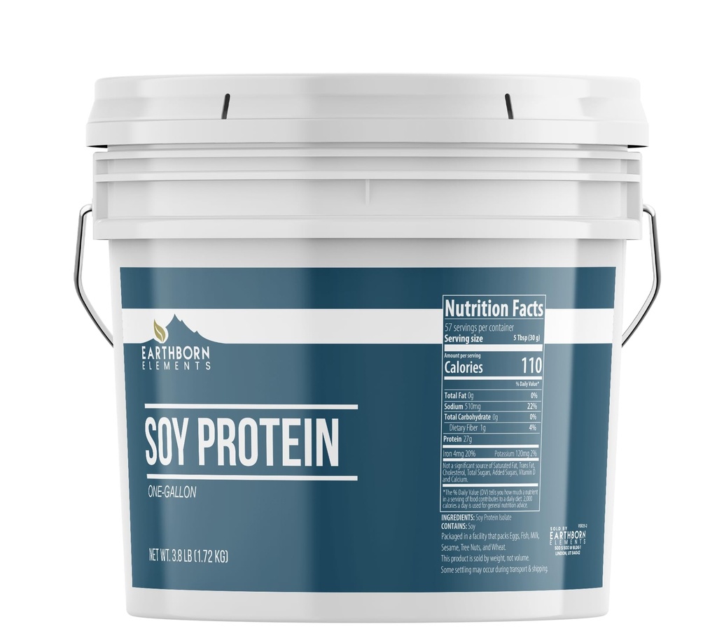 Jordfødte elementer soyaprotein pulver 1 Gallon bukett, alltid ren, smoothies og rister (60,8 ounces)