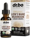Lions Mane Mushroom Supplement Drops - Organic Lions Mane Mushroom Flytende Tinktur for fokus, Fog Brain Helse Supplements - Vegan Herbal Nervine Nootropic Organic Lions Flytende Supplement Ekstract 1oz