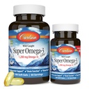 Carlson - Super Omega-3 Gems, 1200 mg Omega-3 fettsyrer med EPA og DHA, Wild-Caught Norsk Supplement, Sustainablely Sourced Fish Oil Capsules, Omega 3 Kosttilskudd, 100+30 Softgels