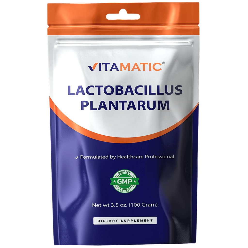 Vitamatic Lactobacillus Plantarum Probiotic Powder - Digestiv Helsestøtte - 100 Gram (3,5 OZ) - 100 Services