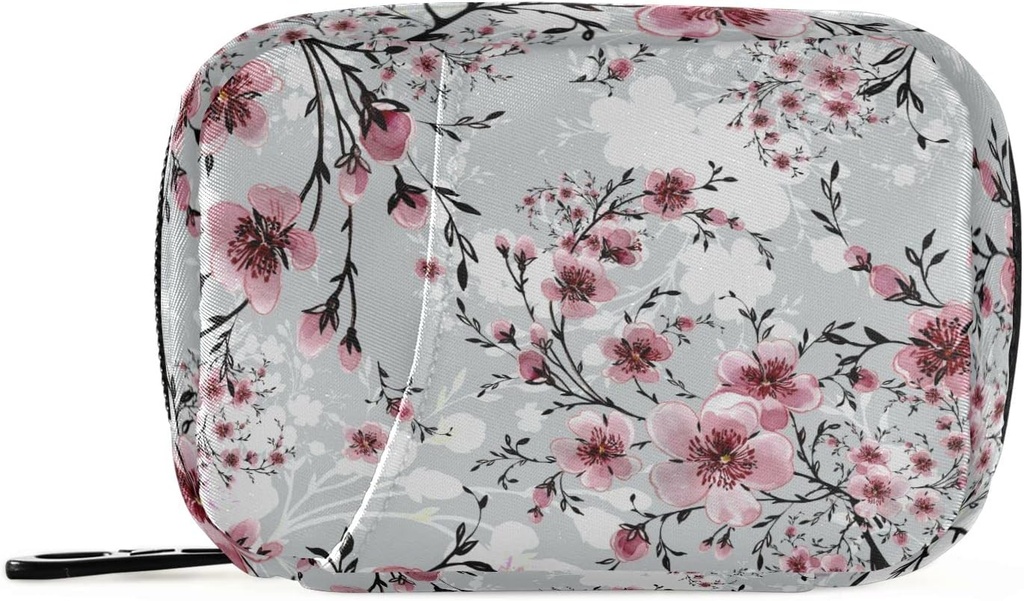Naanle 7 Day Cherry Blossom Piller Organizer Veske med glidelås, Portable Weekly Case, Kompakt størrelse for vitamin Supplement Holder