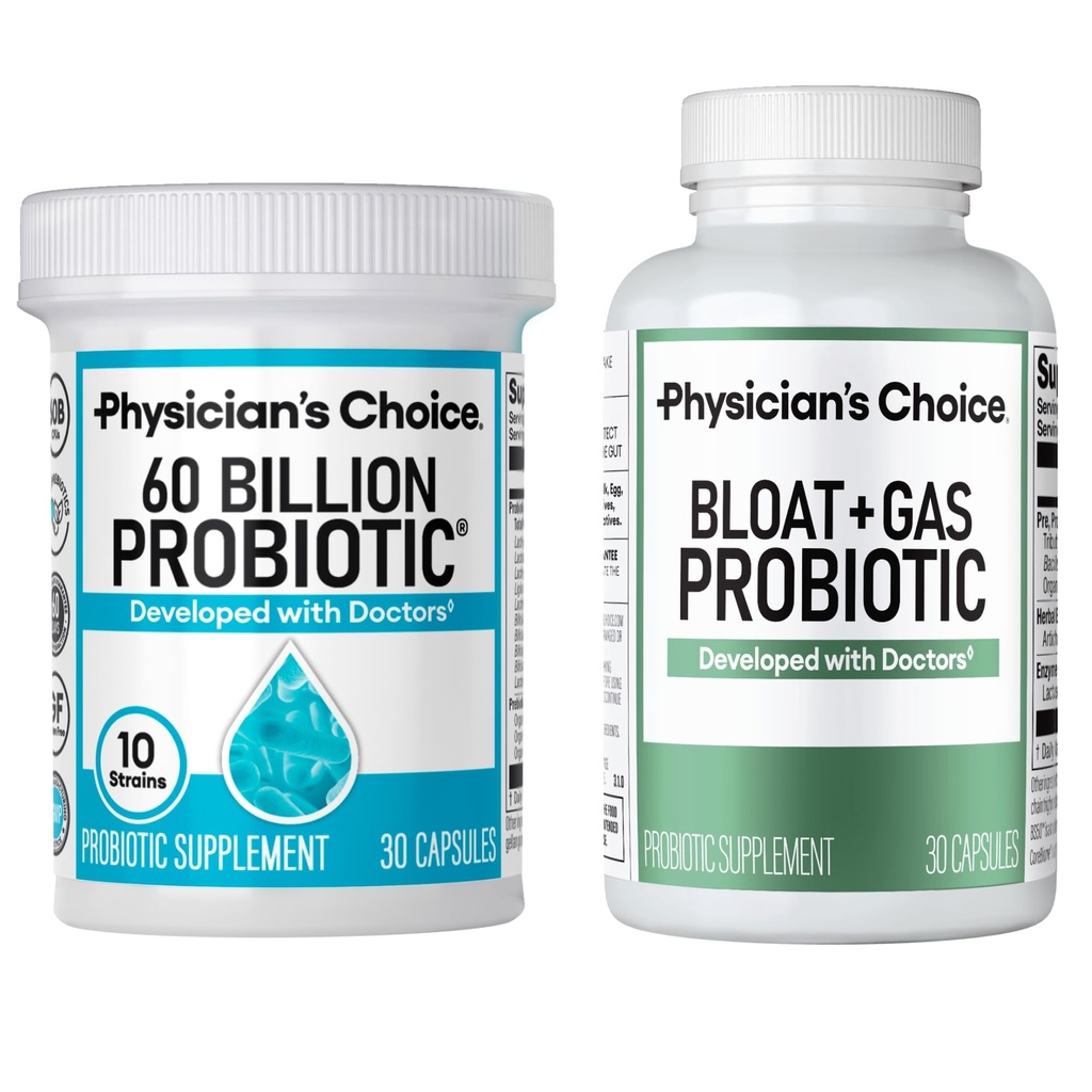 Legens CHOICE Bloat & Gas Probiotic 30ct + 60 milliarder Probiotic 30ct - Digestive Wellness Bundle