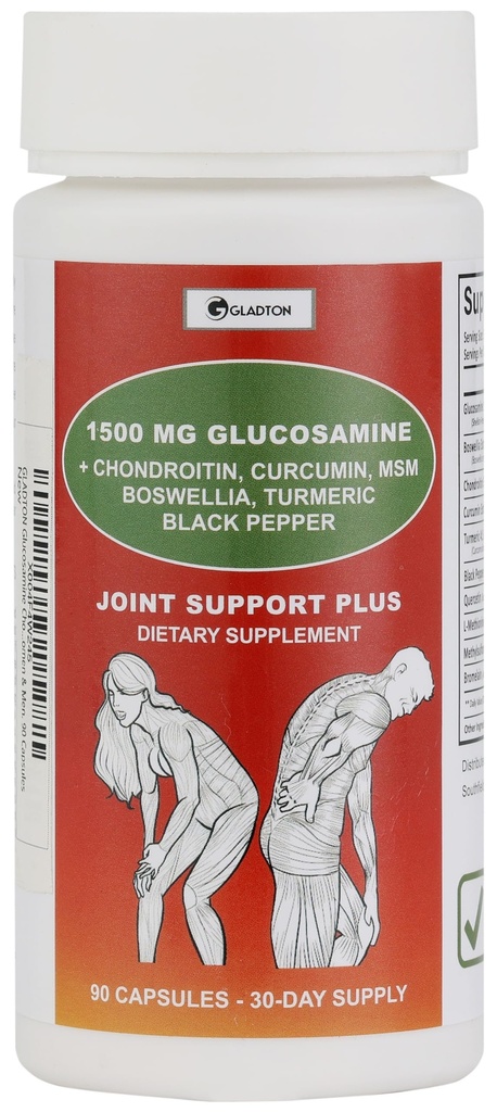 Glucosamine Chondroitin MSM Curcumin Turmeric Boswellia - Felles støttetilskudd for bein rygg kne håndfleksibilitet, mobilitet. Felles helse supplement for kvinner og menn. 90 kapsler