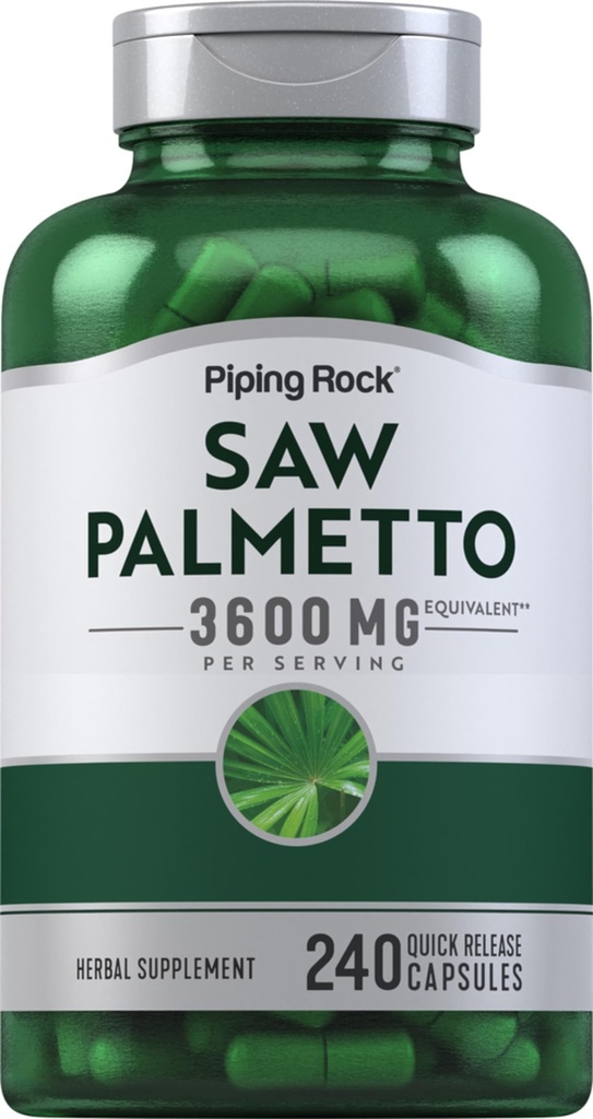 Piping Rock Sag Palmetto Extract 3600mg 240 kapsler | for menn og kvinner | Ikke-GMO, Glutenfri Supplement