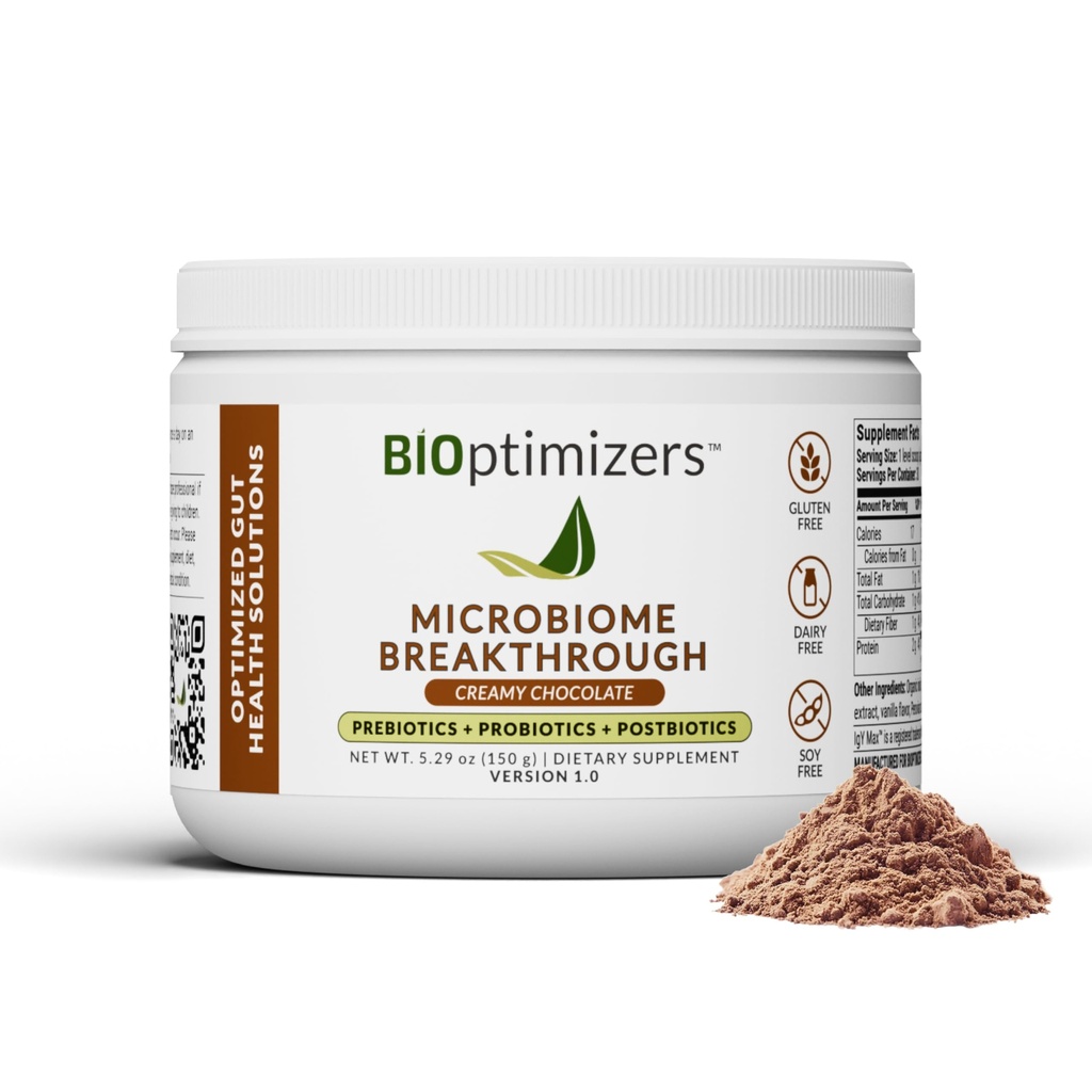 Mikrobiom gjennombrudd Repair Powder - Sjokolade Flavor - Har Lactobacillus Strains, Bone Broth & Collagen - Kilde til L-Glutamin - Gas & Bloating Relief - Forbedrer Gut helse - 30 Serveringer - 150g