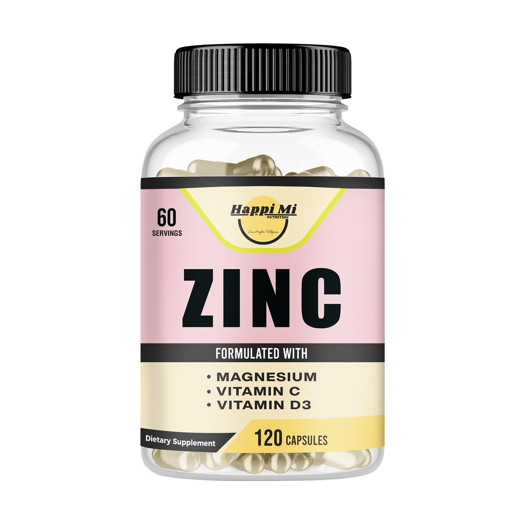 Zink, Zink 100mg, Magnesium Glycinate 150mg, vitamin D3 5000 IU, vitamin C 500mg Per Serving, Immunstøtte, Immunforsterker, Antioksidant støtte