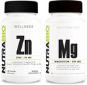 NutraBio Zink Chelat og reacted Magnesium Supplement Bundle - vitamin Supplement Bundle kan bidra til å støtte immunsystem og bein helse