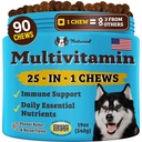 Naturlig hundeselskap 25-i-1 Multivitamin Chews for hunder - Daglige myke hund vitaminer med antioksidanter, sink og folsyre - støtter ledd, hud og coat, immun og hjerte helse - alle aldre, alle avler