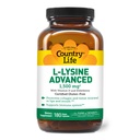 Country Life L-Lysine 1500mg Kapsler med vitamin D & Elderberry – Avansert immunstøtte og kollagenfornyelse – sertifisert Glutenfri & Vegan – 180 kapsler