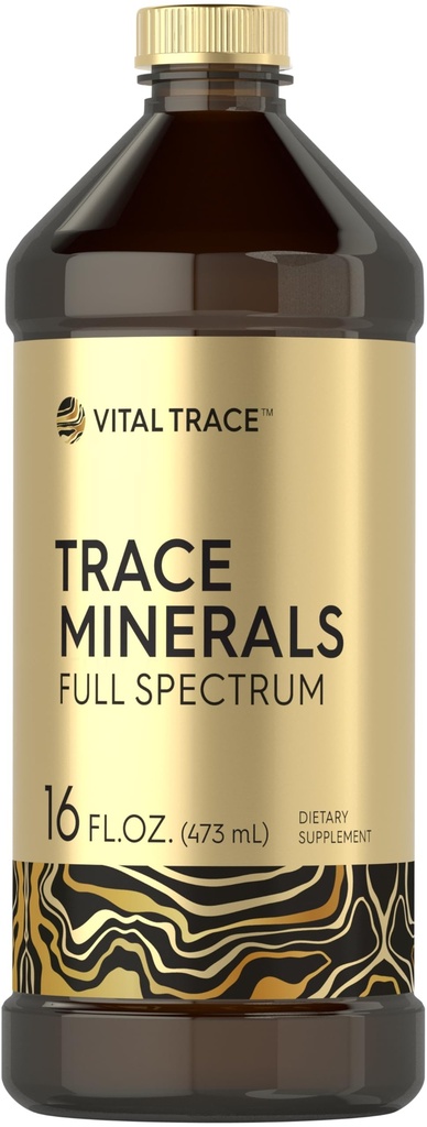 Carlyle Trace Minerals Supplement | 16 fl oz | Fullspektrum med magnesium | Flytende kompleks med Sulfat, litium og bor | vegetarian. Ikke-GMO & Glutenfri | av Vital Trace