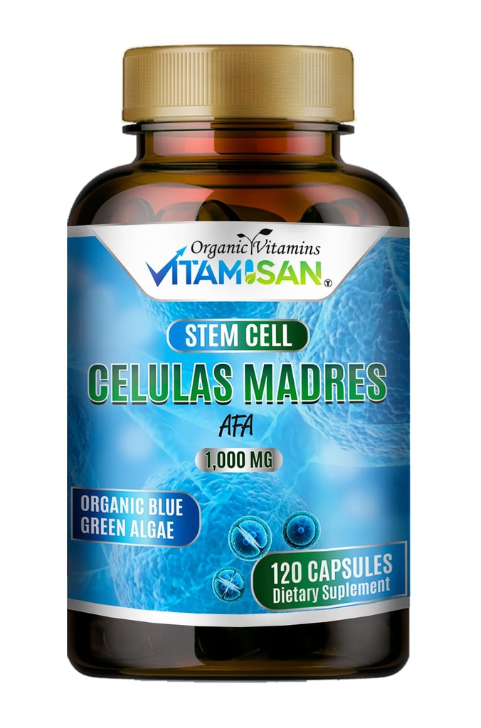 Celulas Madres AFA Stem Naturell Cell 120 Kapsler 1000 mg Blå Grønn Algae Ikke GMO Glutenfri Aphanizomenon Flos-aquae celula Madre supplement