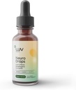 LUV helse Neuro Drops – Nerve smertestøtte og felles komfort med Lion's Mane, Curcumin, Cordyceps & Reishi – organiske adaptere – Vegan, ikke-GMO, laget i USA - 30 Services
