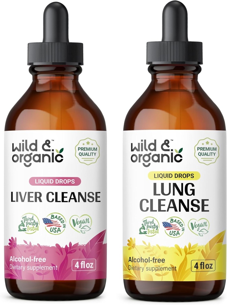 Wild & Organic Liver Cleanse Tinktur 4 fl oz & Lung Cleanse Tinktur 4 fl oz