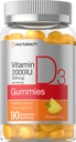 Horbäach Vitamin D3 2000iu Gummies | 90 greve | Vegetarisk | Pineapple Flavor | 50 mg ikke-GMO, Glutenfri vitamin D Supplement