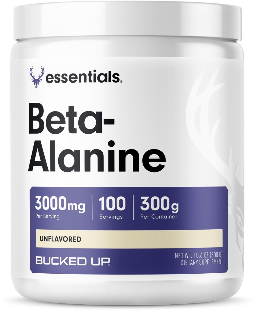 Bucked Up Beta Alanine 300mg pulver, ikke-GMO, Glutenfri, uflavorert (100 serveringer)