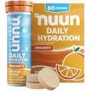 Nuun immunitet elektrolyte tabletter med vitamin D, C, E, & A, Ginger, eldrebær, magnesium og 4 andre essensielle elektrolyter, vegan, oransje citrus, 8 pakke (80 serveringer totalt)