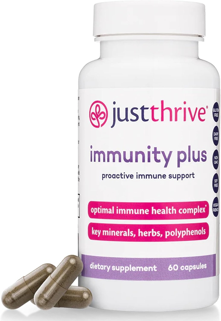 Bare Thrive Immunity Plus - Vegansk Gut helse og immunstøtte til barn og voksne, 60 kapsler