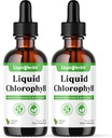 LiQUIDHEALTH flytende klorofyll Drops - Intern deodorizer, antioksidanter, leverdetox, immunstøtte, lindre dårlig puste, redusere aptit, kollagen for hår og hud helse - Vegan, ikke-GMO (2 pakke)