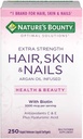 Naturens Bounty hår hud og negler 5000 mHg Biotin - 250 belagte tabletter regelmessig & ekstra styrke (ekstra styrke, to flasker hver av 250 Softgels)