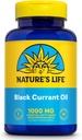 NATURE'S LIFE Black Currant Seed Oil 1000mg - Black Currant Oil, Naturlig kilde til Omega 6 Gamma Linolenic Acid (GLA) og Omega 3 Alpha-Linolenic Acid (ALA), 60-dagers garanti, 60 serveringer, 60 Softgels