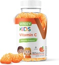 Viteey Kids Vitamin C Gummies - Immun støtte for barn, Todlere, & Tenåringer - Vegansk, Gelatinfri, Glutenfri, GMO Gratis - Smakende Chewable Orange Flavored Immunity Gummy